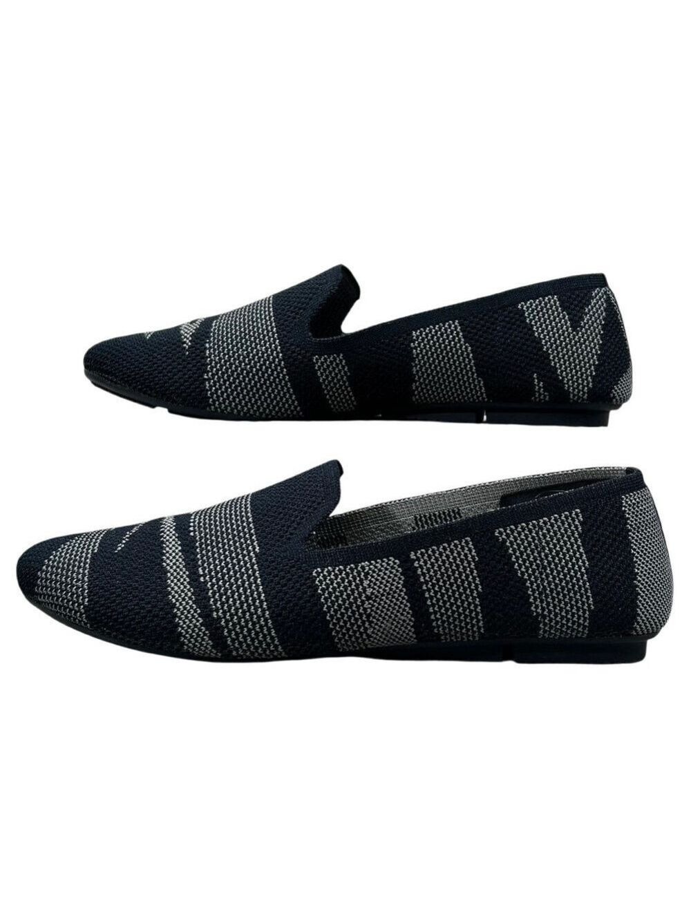 Serra Black Gray Washable Ballet Flat Slip-On Recycled Textile Shoe Size 9